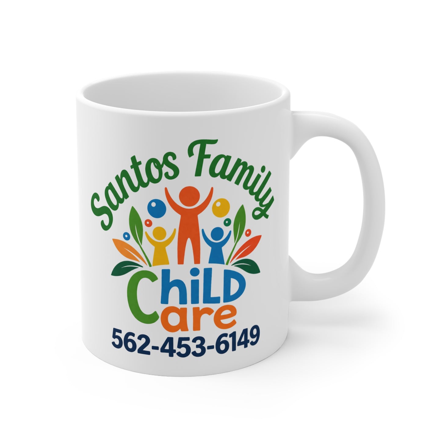 Santos Family Child Care Mug 11oz White Ceramic