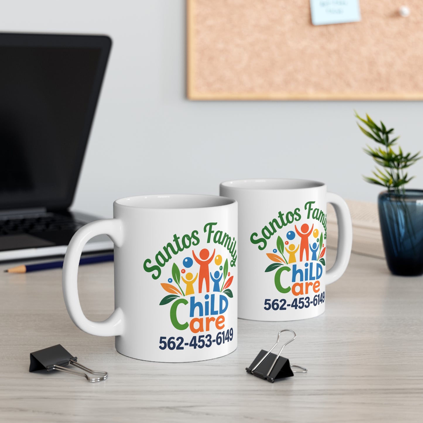 Santos Family Child Care Mug 11oz White Ceramic