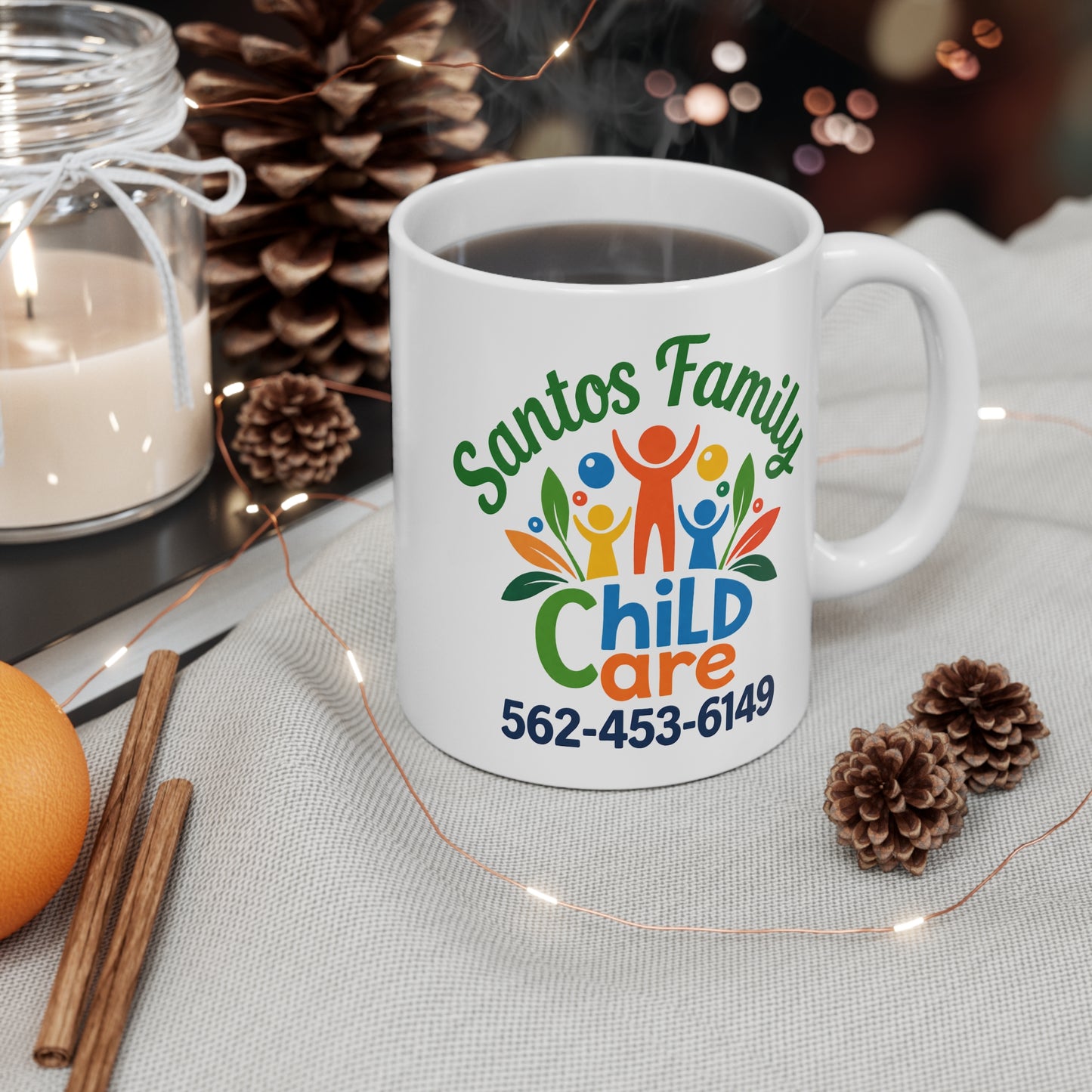 Santos Family Child Care Mug 11oz White Ceramic